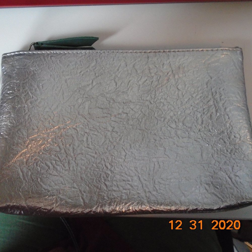 Silver Wristlet with Green Accent